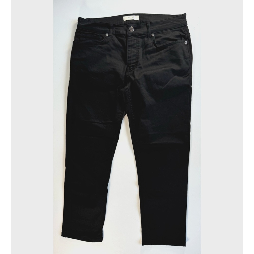 REISS Rufus‎ Tapered Skinny Jeans Denim Mens 30 Short (Actual 32x24.5) Black
